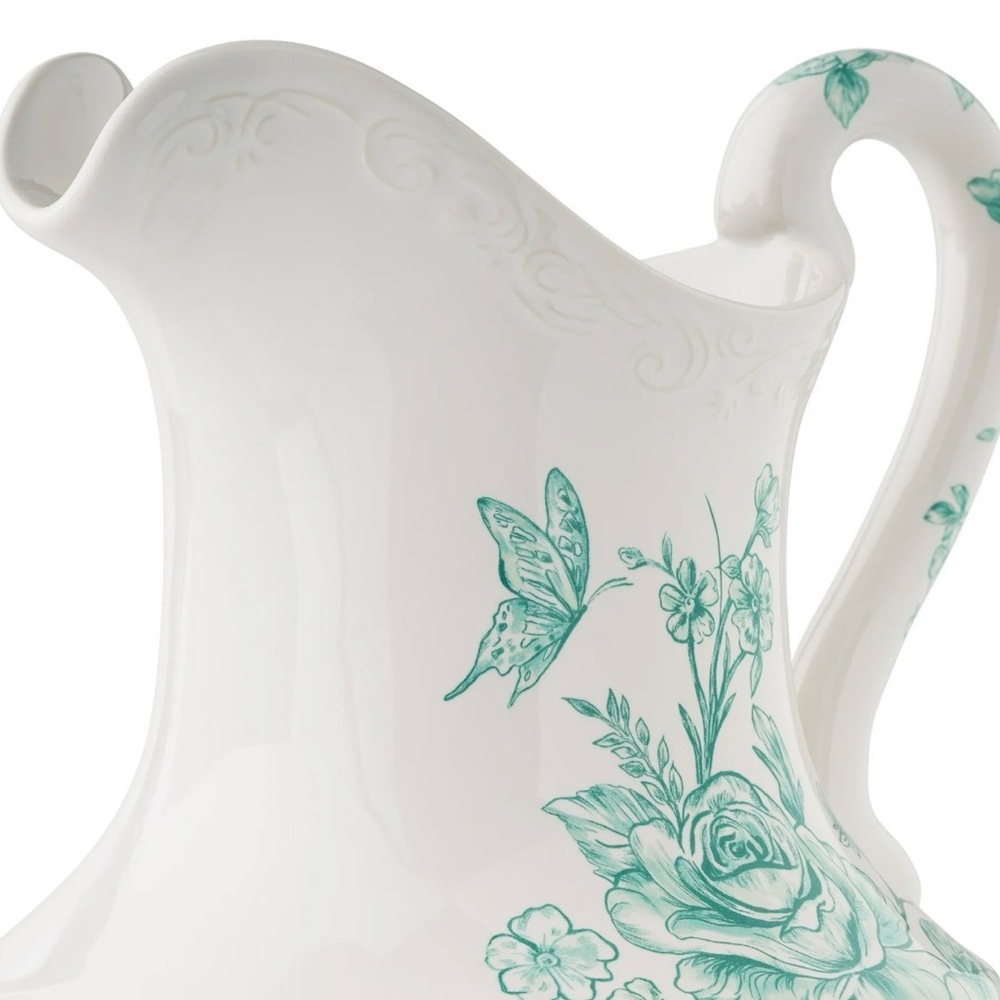 Limited⏳Offer Pioneer Woman Agatha Green Stoneware 2-Qt Pitcher - Picture 3 of 5